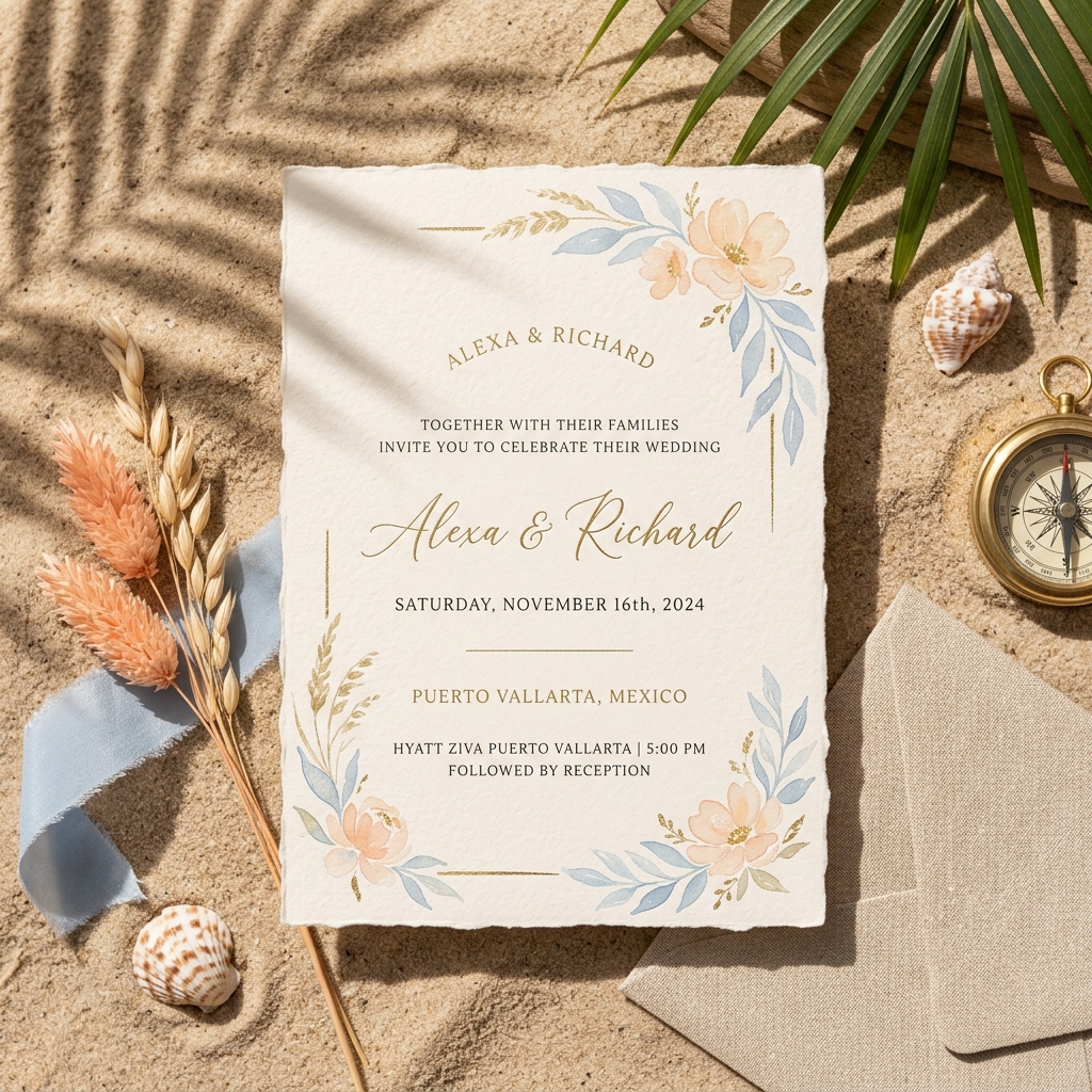 Coastal Serenade Premium Invitation Template