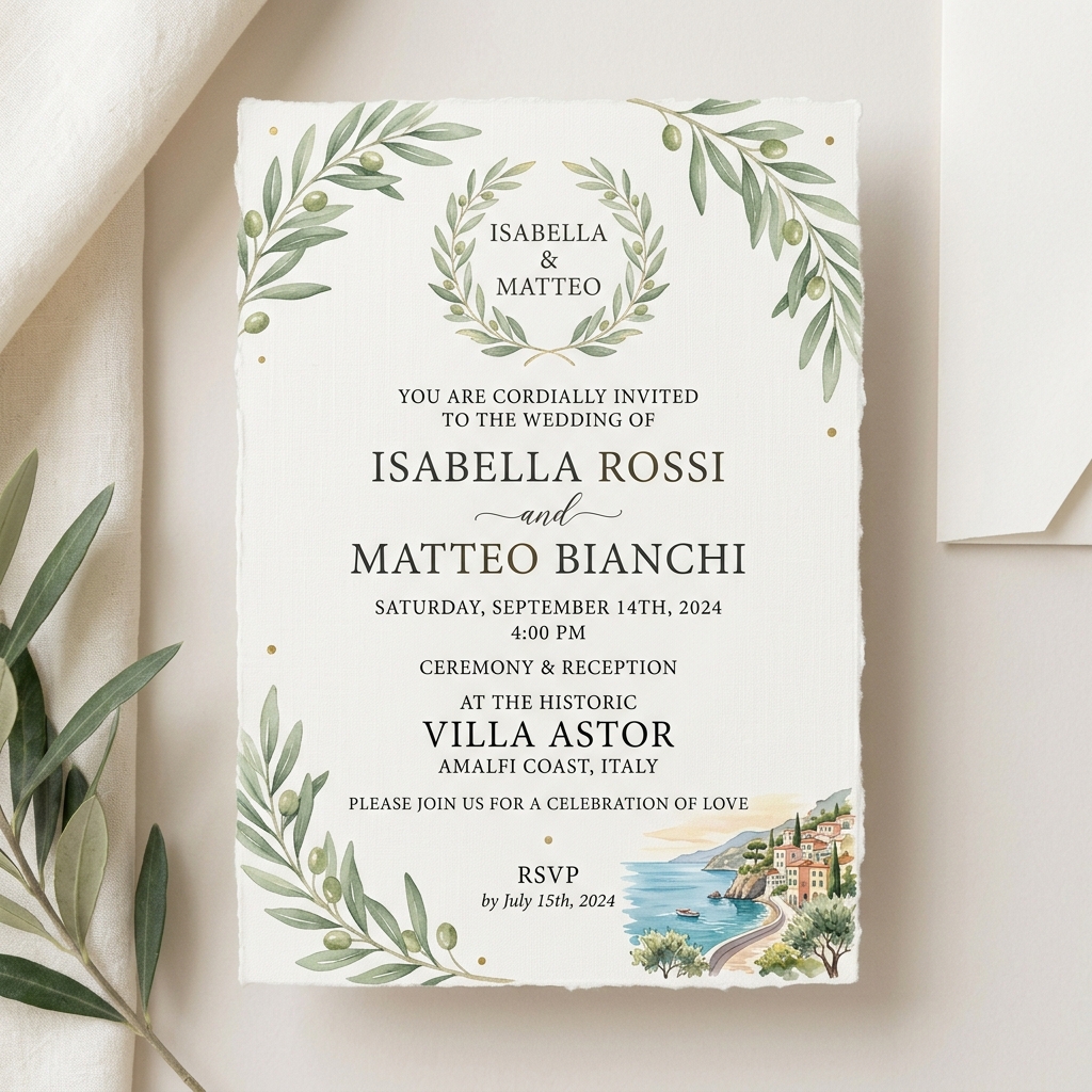 Dolce Vita Elegant Digital Wedding Card